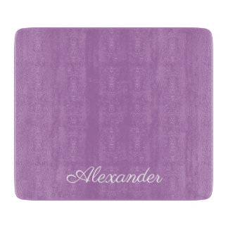 Modern Purple Blank template, White Script Cutting Board