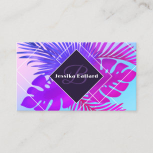 Modern purple blue gradient plants business card