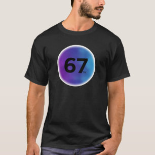 Modern Purple Blue Nebula 67 Circle Slogan Tee