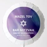 Modern Purple Blue Star David Bar Mitzvah Hebrew Balloon<br><div class="desc">Beautiful religious Jewish Bar Mitzvah Mazel Tov balloons.. Modern yet elegant watercolor design in navy blue, purple colours. White Star of David in middle Modern script letters. 'Is called to the TORAH as a Bar Mitzvah'. Prefect for 13 year old son, boy. Easy to edit - just add your information...</div>