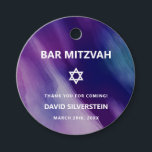Modern Purple Blue Star David Bar Mitzvah Hebrew Favour Tags<br><div class="desc">Beautiful religious Jewish Bar Mitzvah favour tags. Modern yet elegant watercolor design in navy blue, purple colours. White Star of David in middle Modern script letters. 'Is called to the TORAH as a Bar Mitzvah'. Prefect for 13 year old son, boy. Easy to edit - just add your information /...</div>