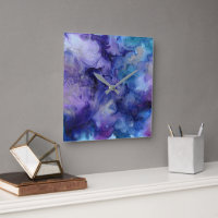 Modern purple & blue watercolor splatter pattern