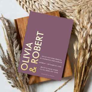 Modern Purple Bold Minimalist Wedding