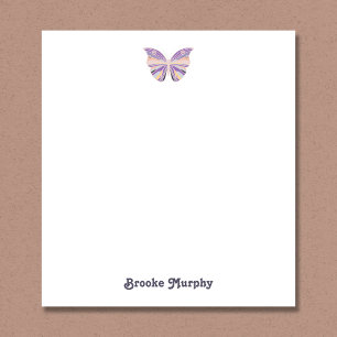 Modern Purple Butterfly Personalised Notepad
