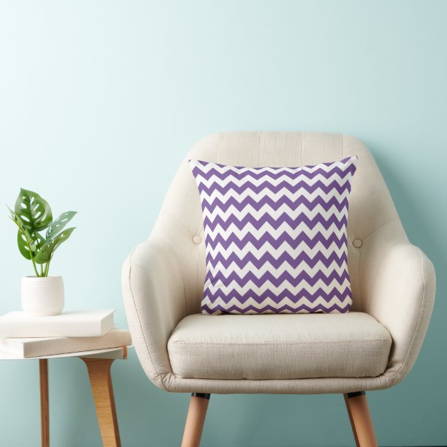 Modern Purple Chevron Striped Pattern Cushion (Chair)