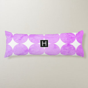 Modern Purple Circles   Monogram Body Cushion