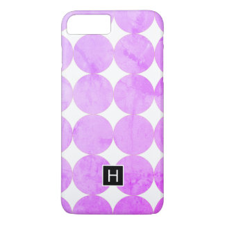 Modern Purple Circles | Monogram iPhone 8 Plus/7 Plus Case