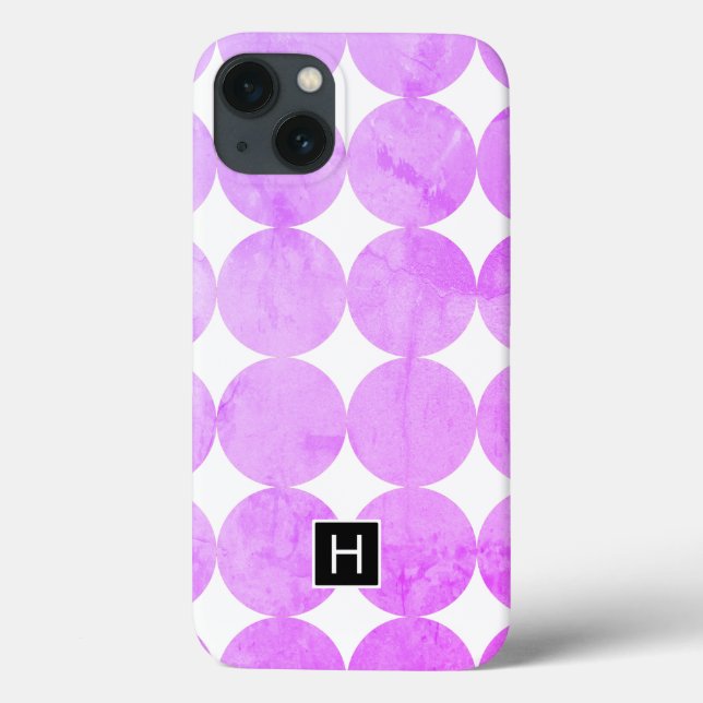 Modern Purple Circles | Monogram Case-Mate iPhone Case (Back)