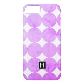 Modern Purple Circles | Monogram iPhone 8/7 Case