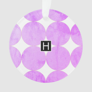 Modern Purple Circles Monogram Ornament