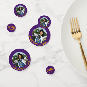 Modern Purple College Grad Custom Photo Graduation Confetti