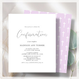 Modern Purple Confirmation Budget Invitation