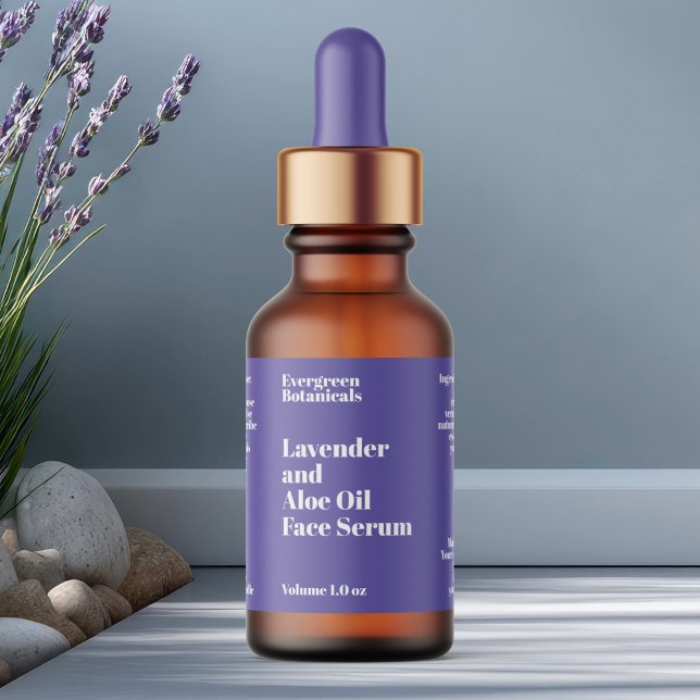 Modern Purple Cosmetics Dropper Bottle Label (Creator Uploaded)