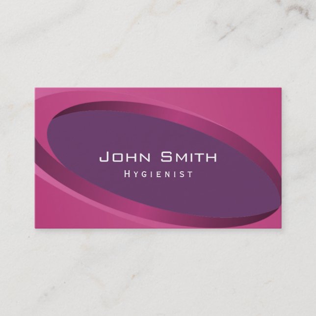 Modern Purple Curves Hygienist Business Card (Front)