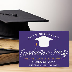 Modern Purple Custom 2025 Graduation Party Invitation