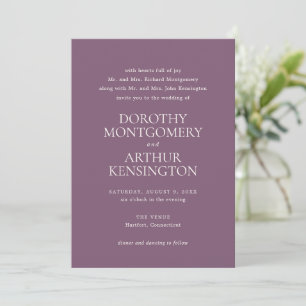 Modern Purple Elegant Wedding Invitation