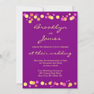 Modern Purple Fall Wedding Invitations