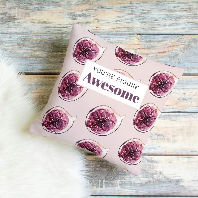 Modern Purple Fig Pattern & You're Figgin' Awesome Cushion (Creator Uploaded)