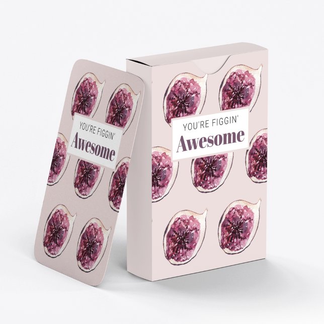 Modern Purple Fig Pattern & You're Figgin' Awesome Playing Cards (Creator Uploaded)