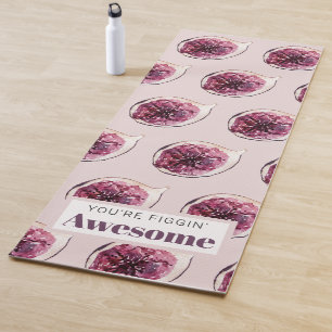 Modern Purple Fig Pattern & You're Figgin' Awesome Yoga Mat