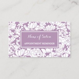 Modern Purple Floral Girly Appointment Reminder Card