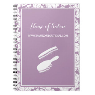 Modern Purple Floral Hair and Beauty Boutique Notebook