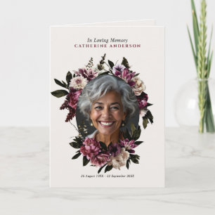 Modern Purple Floral In Loving Memory Funeral Program
