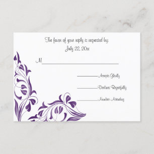 Modern Purple Floral RSVP Card