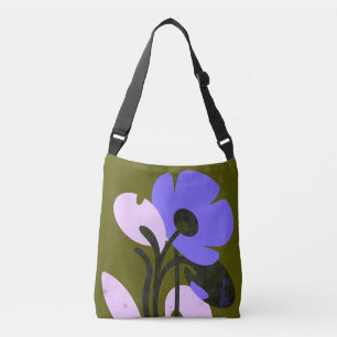 Modern Purple Floral Statement Tote Bag