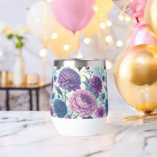 Modern Purple Floral Vintage Dahlia