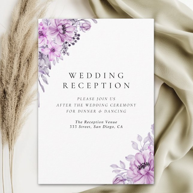 Modern Purple Floral Wedding Stationery  Enclosure Card (Creator Uploaded)