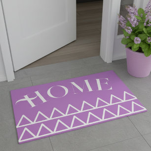 Modern Purple Geometric Home Typography Doormat