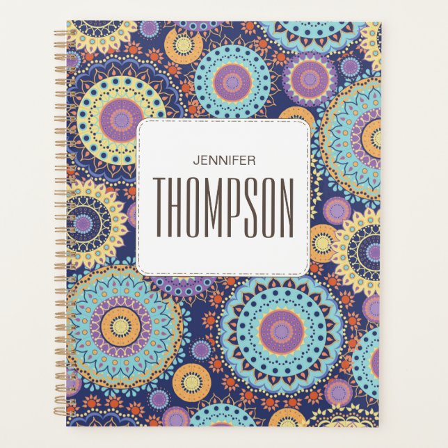 Modern Purple Geometric Personalised  Planner (Front)