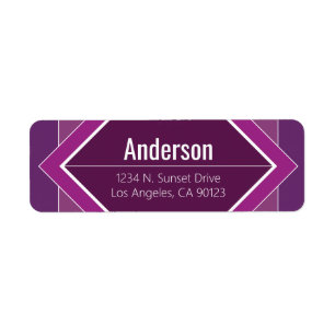 Modern Purple Geometric Return Address  Label