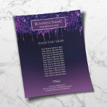 Modern Purple Glitter Drips Beauty Salon & Spa Flyer<br><div class="desc">Modern Purple Glitter Drips Beauty Salon & Spa Brochures.</div>