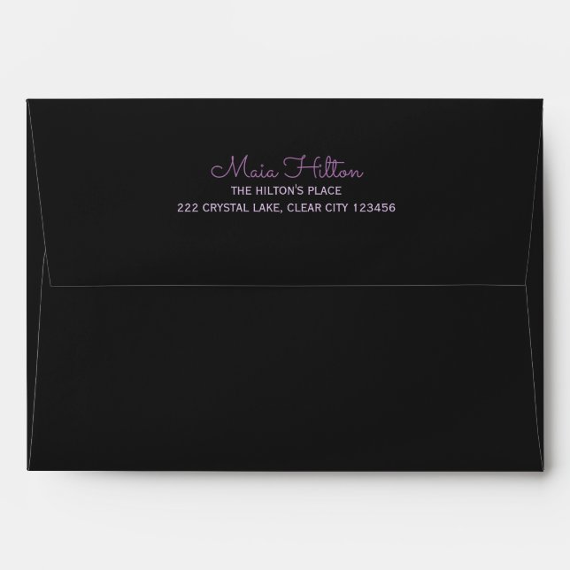 Modern Purple Gold Agate Return Address Envelope (Back (Top Flap))