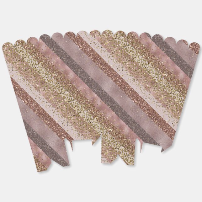 Modern Purple Gold Glitter Stripes Chic Elegant Favour Box (Unfolded)