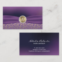Modern Purple & Gold Leopard Elegant Ribbon