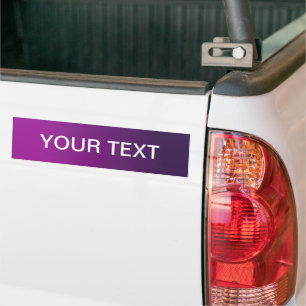 Modern Purple Gradient Ombre & Editable White Text Bumper Sticker