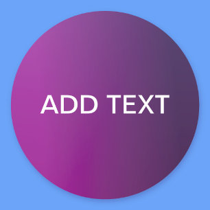 Modern Purple Gradient Ombre & Editable White Text Classic Round Sticker