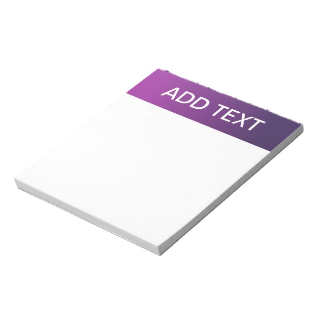 Modern Purple Gradient Ombre & Editable White Text Notepad (Rotated)