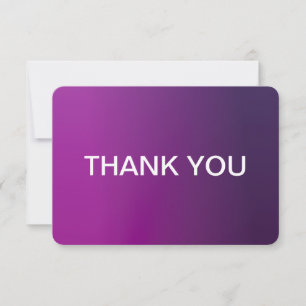 Modern Purple Gradient Ombre & Editable White Text Thank You Card