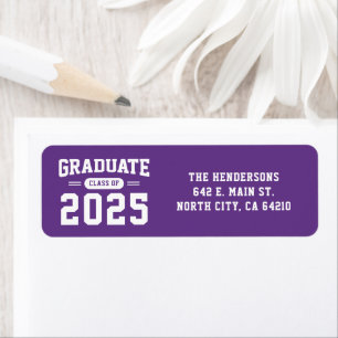 Modern Purple Graduation Return Address Label