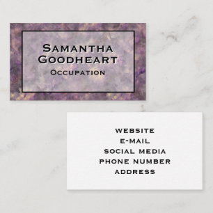 Modern purple granite marble stone business card