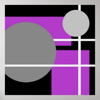 Modern Purple Gray Black White - MS0001 Canvas Poster