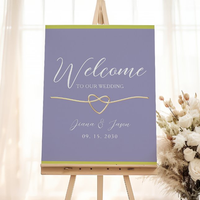 Modern Purple Green Wedding Welcome Poster (Creator Uploaded)