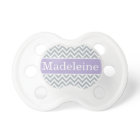 Modern Purple Grey Chevron Baby Girl Monogram