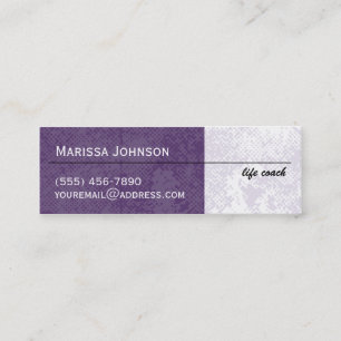 Modern Purple Grunge Chevron Mini Business Cards