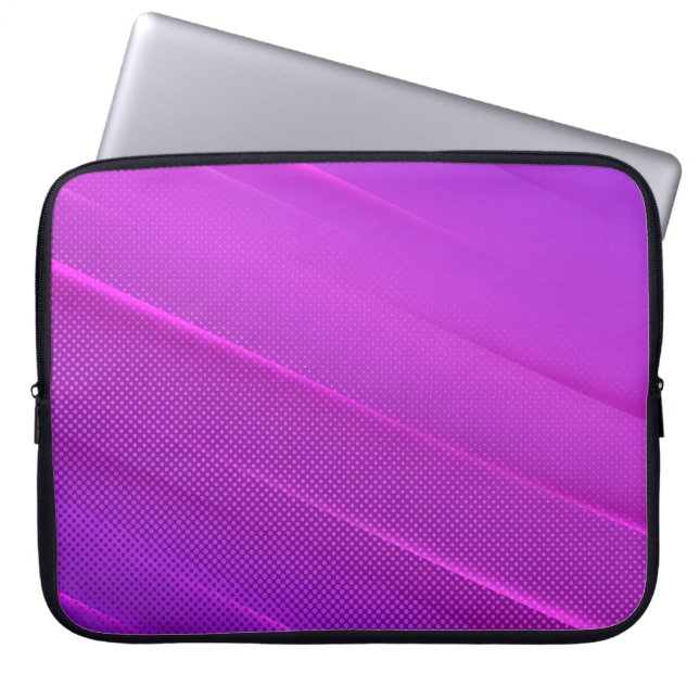Modern Purple Halftone Texture Laptop Sleeve (Front)