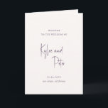 Modern Purple Handwritten Script Elegant Wedding Program<br><div class="desc">Elegant wedding program featuring a simple and classic design with your names in a modern script and your details in a combination of traditional serif and italic fonts.</div>